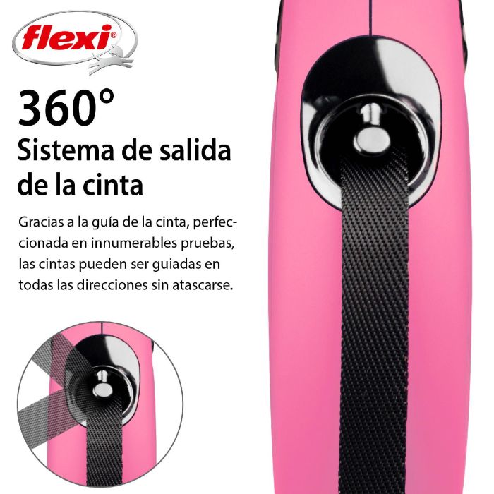 Correa para Perro Flexi NEW CLASSIC 5m Rosa Talla M 3