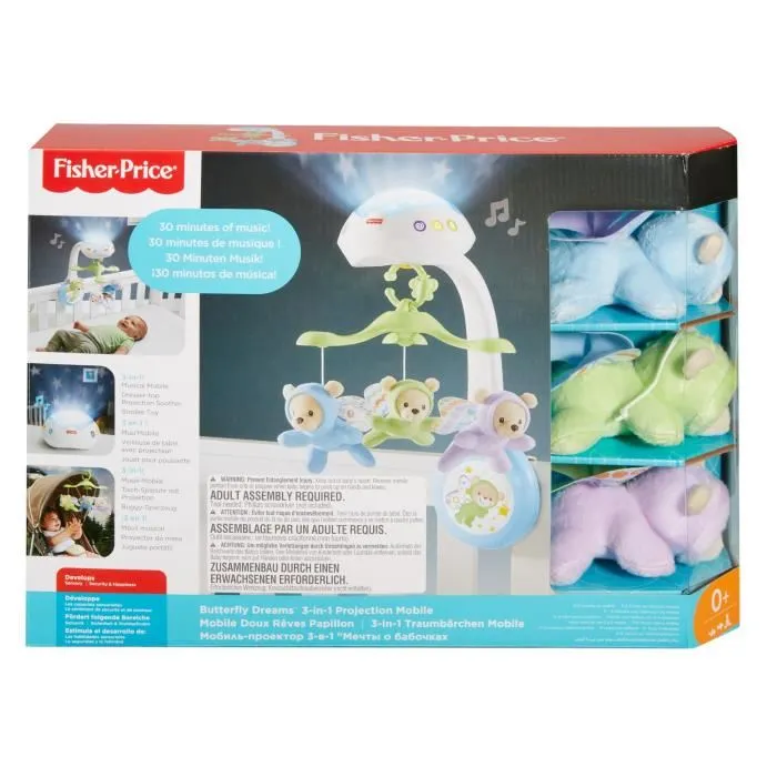 Fisher-Price Móvil Ositos Cdn41 Cuna con Luz, Música y Proyecciones Estrellas para Bebés +0 Meses 5 Fisher-Price Móvil Ositos Cdn41 Cuna con Luz, Música y Proyecciones Estrellas para Bebés +0 Meses 5