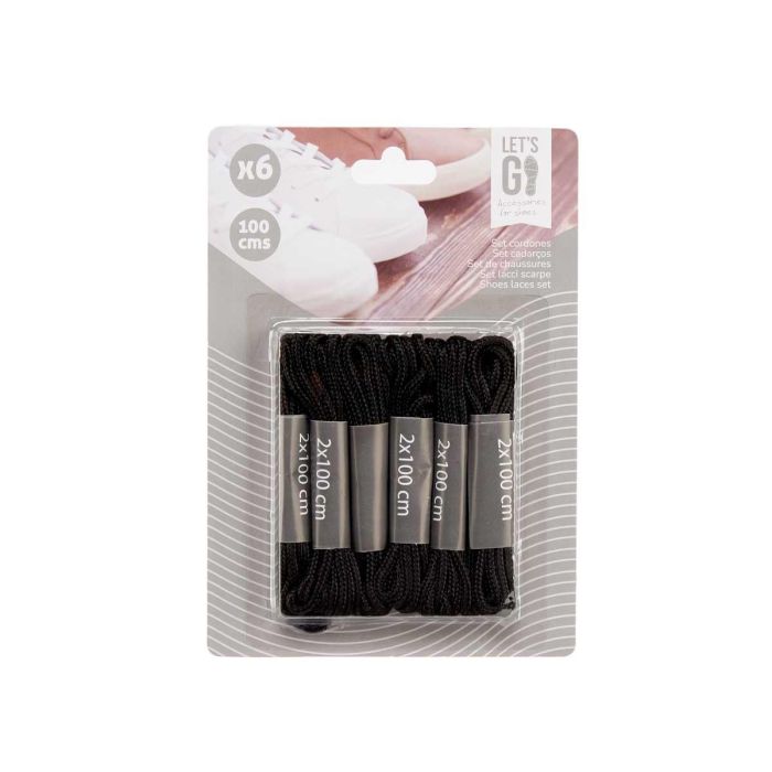 6 Cordones Negro 100Cm Arte Regal (48 Unidades) 2 6 Cordones Negro 100Cm Arte Regal (48 Unidades) 2