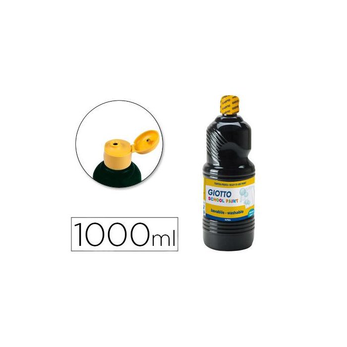 Giotto Témpera Escolar Lavable Negro Botella 1000 mL