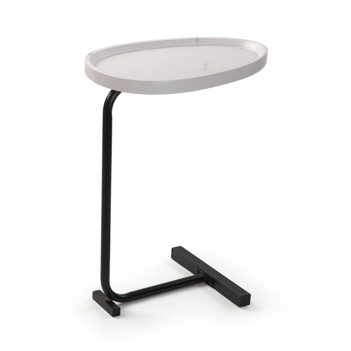 Versa Mesa Auxiliar Efecto Mármol Blanco con Hierro y Madera MDF 30x45x60 cm
