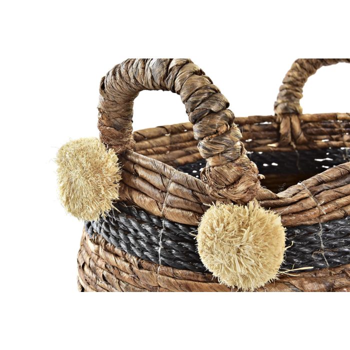 DKD Home Decor Cesta Colonial Marron Negro Fibra 31 x 33 x 31 cm Set de 2 1 DKD Home Decor Cesta Colonial Marron Negro Fibra 31 x 33 x 31 cm Set de 2 1