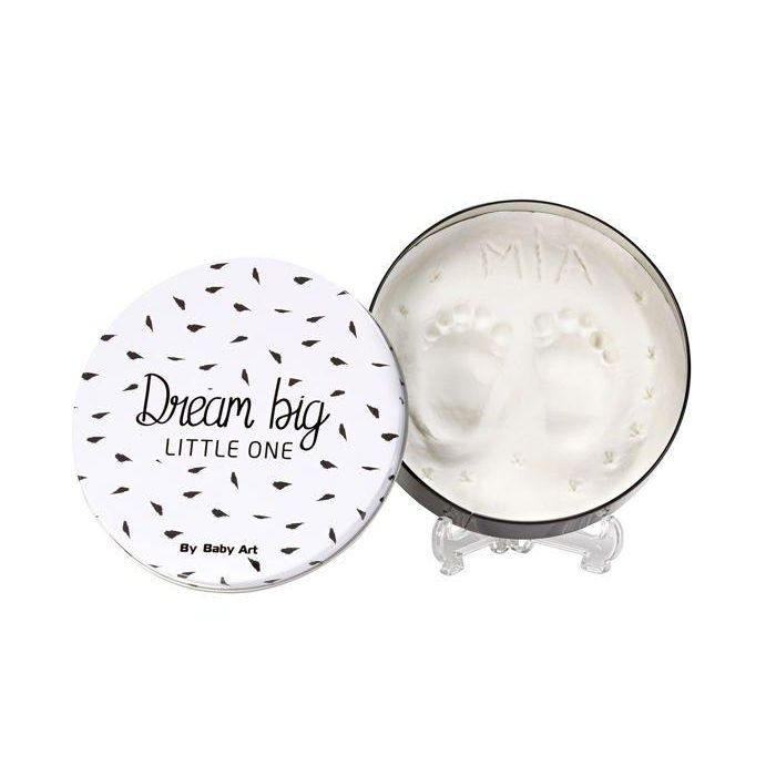 Baby Art Magic Box Round - Caja de Metal con Kit de Manos y Huellas de bebé, Regalo de Nacimiento o Bautismo, Blanco y Negro Baby Art Magic Box Round - Caja de Metal con Kit de Manos y Huellas de bebé, Regalo de Nacimiento o Bautismo, Blanco y Negro