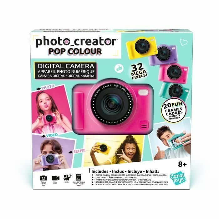 Canal Toys - Creador de Fotos -Cámara Digital Pop Color Rosa- Con Tarjeta SD de 32GB incluida 5