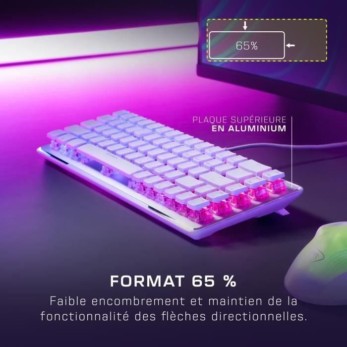 Teclado mecánico óptico inalámbrico para juegos Turtle Beach Vulcan II Mini, color blanco 4 Teclado mecánico óptico inalámbrico para juegos Turtle Beach Vulcan II Mini, color blanco 4
