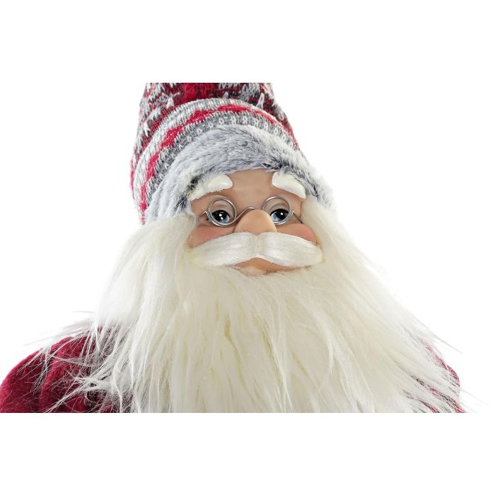 DKD Home Decor Figura Navidad Tradicional Rojo Gris Poliester Madera Papa Noel 22 x 48 x 42 cm 1