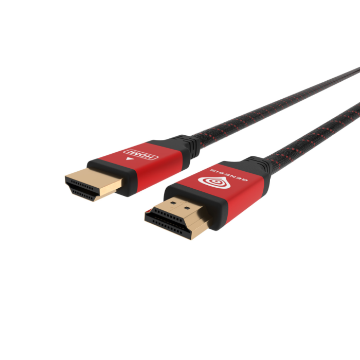 GENESIS NKA-0787 Cable HDMI 1.4 de 3 Metros Macho-Macho, Soporte 4K Ultra HD y 3D, 240Hz, Negro/Rojo