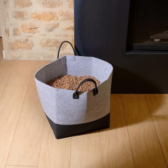Saco de pellets de fieltro - EDA - Jura Montania - 60 L - Capacidad 45 kg - 40 x 40 x Al. 40 cm - Gris hormigón / Gris antracita 1 Saco de pellets de fieltro - EDA - Jura Montania - 60 L - Capacidad 45 kg - 40 x 40 x Al. 40 cm - Gris hormigón / Gris antracita 1