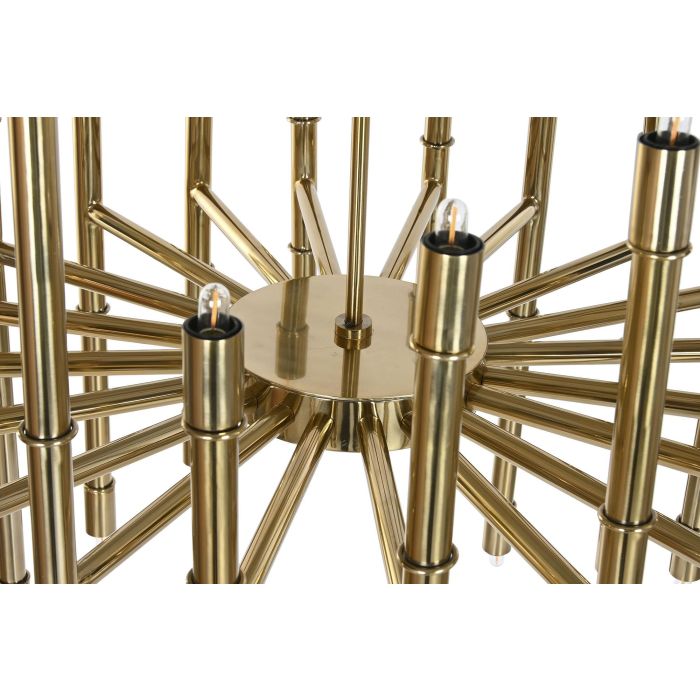DKD Home Decor 1c25 Lámpara de Techo Item Home Dorada, Acero Patinado Brillante, Bombilla E14 5W, Ø 74 cm x Alto 158 cm 4 DKD Home Decor 1c25 Lámpara de Techo Item Home Dorada, Acero Patinado Brillante, Bombilla E14 5W, Ø 74 cm x Alto 158 cm 4