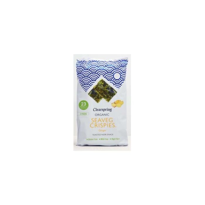 CLEARSPRING Alga Nori con Jengibre Snack Multipack, 5 Unidades x 4g, Horneado, Vegano, Sin Gluten