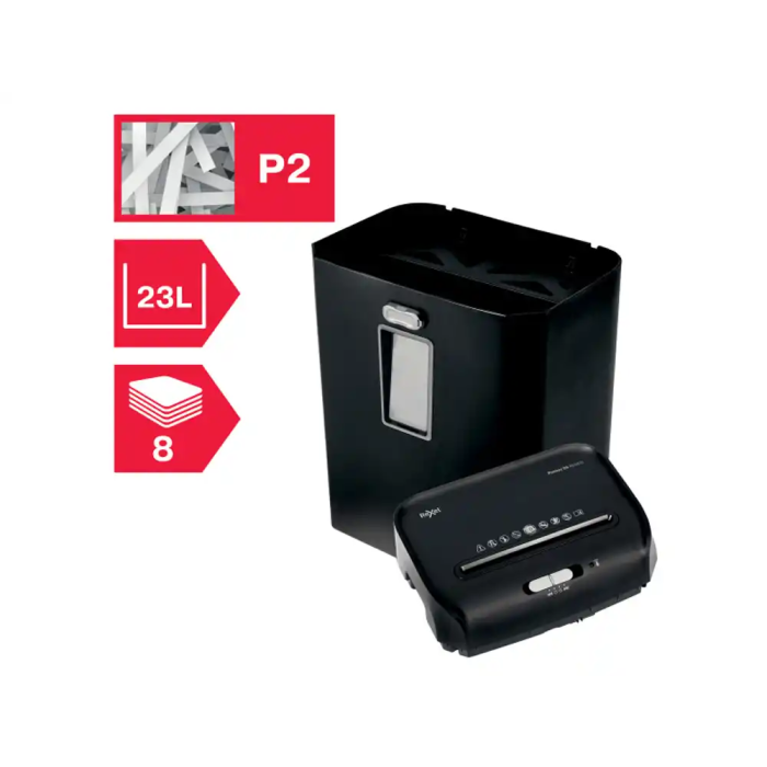 Rexel PROMAX QS RS823 P2 Destructora de Documentos, Capacidad de Corte 8 Hojas, Nivel de Seguridad 2 1