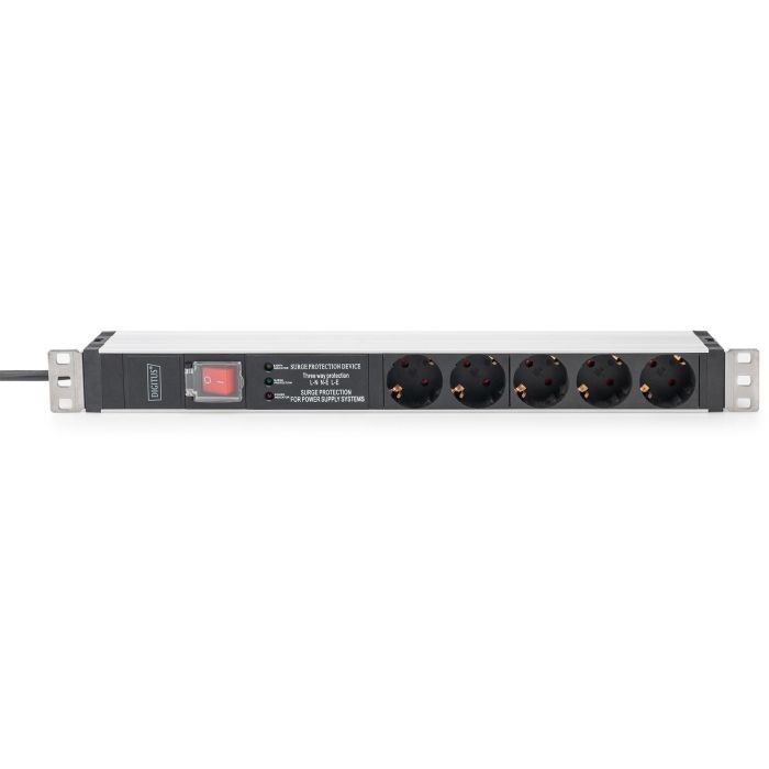 Steckdosenleiste Aluminium PDU 1U DIGITUS 16A 230VAC 50/60Hz 5x Schutzkontakt Überspannungsschutz integrierter Netzfilter 3 Steckdosenleiste Aluminium PDU 1U DIGITUS 16A 230VAC 50/60Hz 5x Schutzkontakt Überspannungsschutz integrierter Netzfilter 3