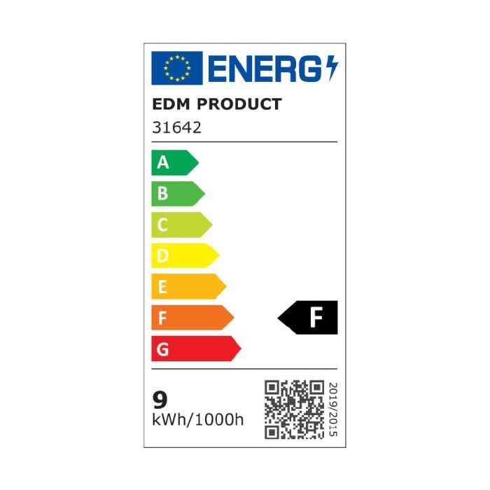 Edm Downlight LED empotrar 9W 806LM RA80 3200K redondo color cromo Ø9 cm 1 Edm Downlight LED empotrar 9W 806LM RA80 3200K redondo color cromo Ø9 cm 1