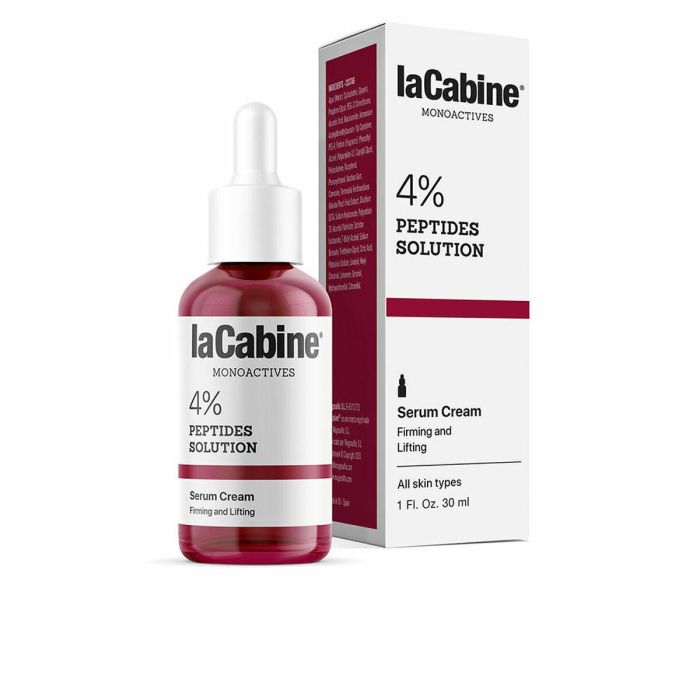 La Cabine MONOACTIVES 4% Péptidos Sérum Crema Facial, Tratamiento 2 en 1 Hidratante Reafirmante y Antiedad Piel Firme 30 ml