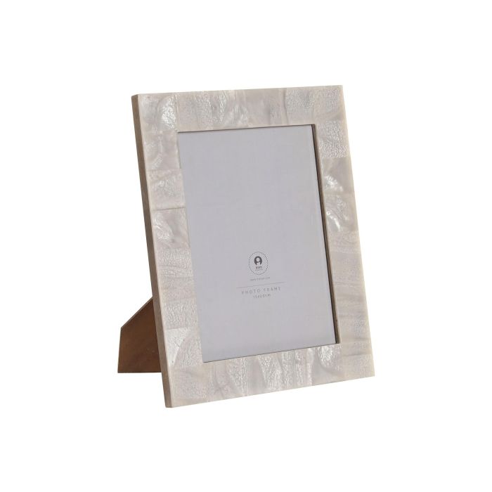 DKD Home Decor Marco de Fotos Glam 15x20 cm Blanco Resina 1.8 x 25.5 x 20 cm
