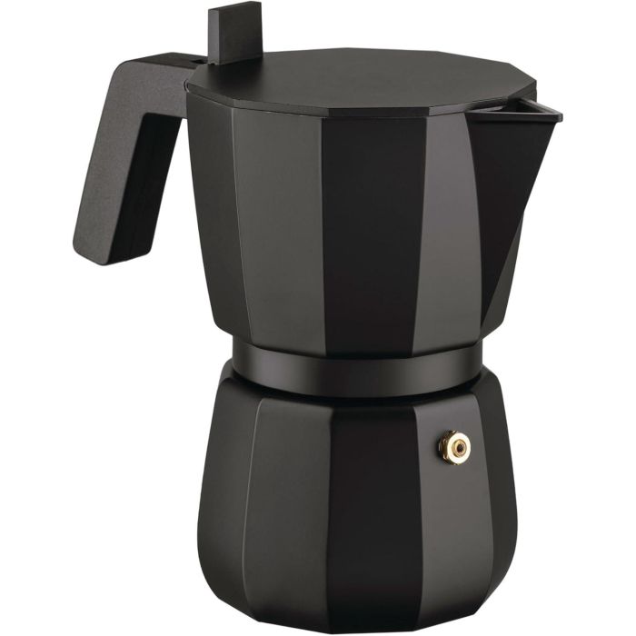 Alessi Cafetera Moka DC06/6 B para 6 Tazas Negra, Diseño David Chipperfield