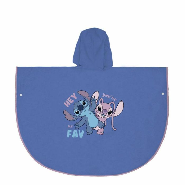 Poncho Impermeable con Capucha Stitch Azul 2