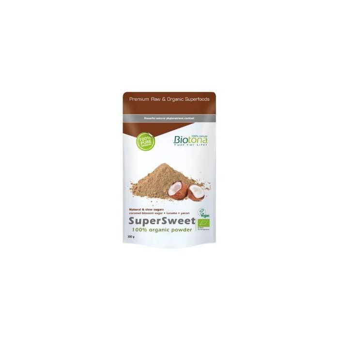 BIOTONA Supersweet Azúcar de flores de coco ecológico, lúcuma y yacón 300g