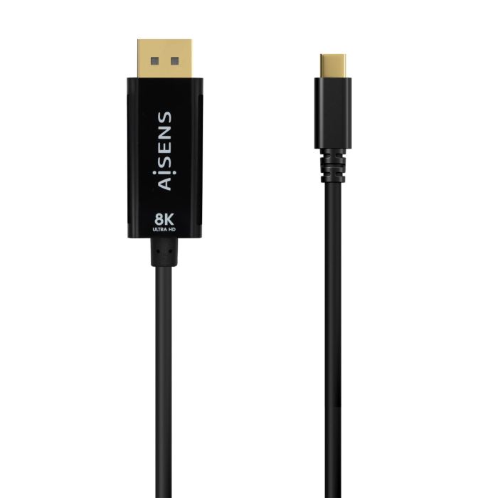 AISENS - CABLE CONVERSOR USB-C A DISPLAYPORT 8K@60HZ, USB-C/M-DP/M, NEGRO, 0.8M