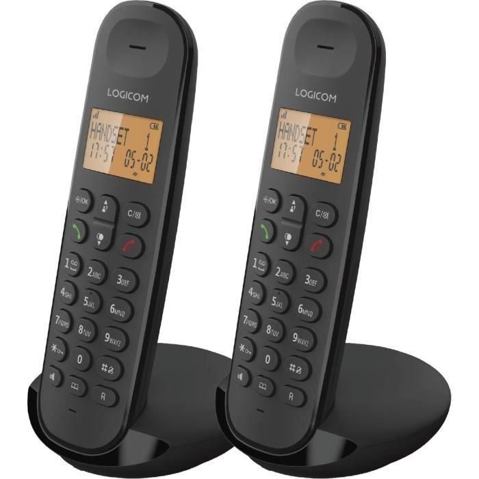 Teléfono fijo inalámbrico - LOGICOM - DECT ILOA 250 DUO - Negro - Sin contestador automático Teléfono fijo inalámbrico - LOGICOM - DECT ILOA 250 DUO - Negro - Sin contestador automático