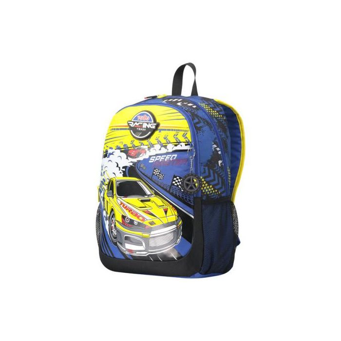 Totto Mochila Escolar Grande Carreras de Coches MJ04VLC003-2310-6J7L Capacidad 17.9 Litros Azul 1