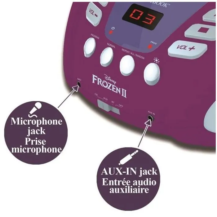 Lexibook Reproductor de CD Frozen Bluetooth con Efectos de Luz Multicolor para Niños 2