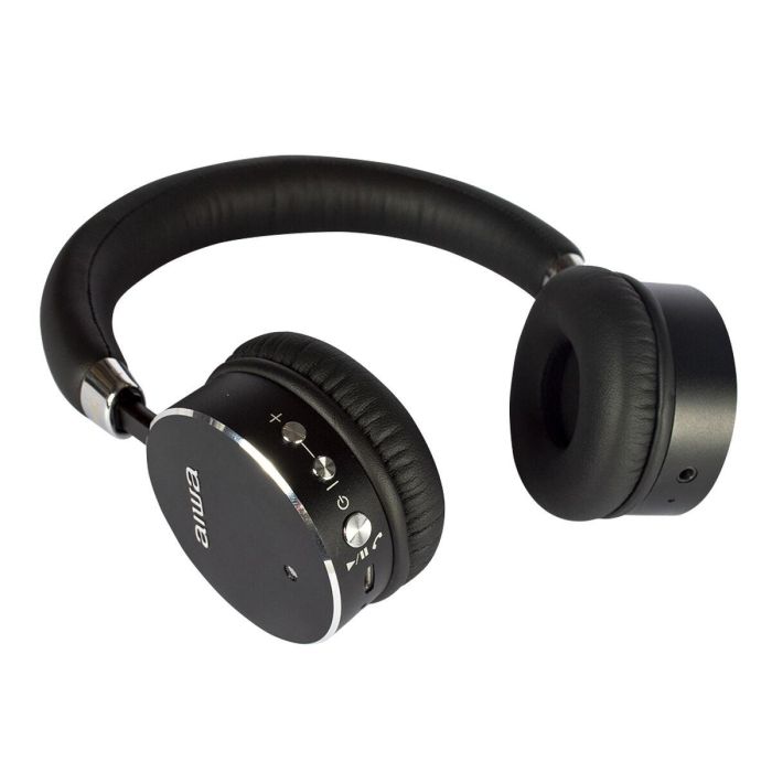 Aiwa Auriculares Inalámbricos HSTBTN-800BK Bluetooth Negro con ANC y Hyperbass 9