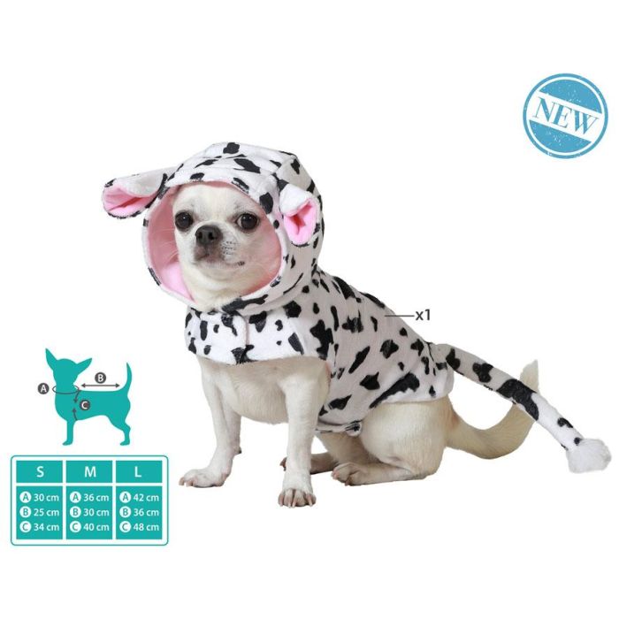 Disfraz de Vaca para Perro, Talla M, Color Blanco - Fabricado en Poliéster, Temática Animales para Fiestas y Eventos de Mascotas Disfraz de Vaca para Perro, Talla M, Color Blanco - Fabricado en Poliéster, Temática Animales para Fiestas y Eventos de Mascotas
