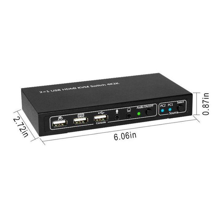 MicroConnect HDMI & USB KVM Switch 2 ports 1