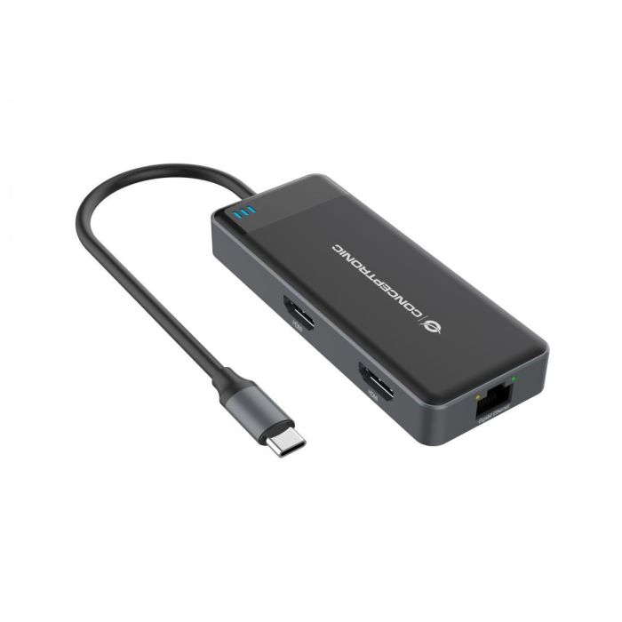 Conceptronic DONN14G Adaptador USB-C Multipuerto 7 en 1 a HDMI 4K, USB-C PD 100W, USB 3.0, GbE 4 Conceptronic DONN14G Adaptador USB-C Multipuerto 7 en 1 a HDMI 4K, USB-C PD 100W, USB 3.0, GbE 4
