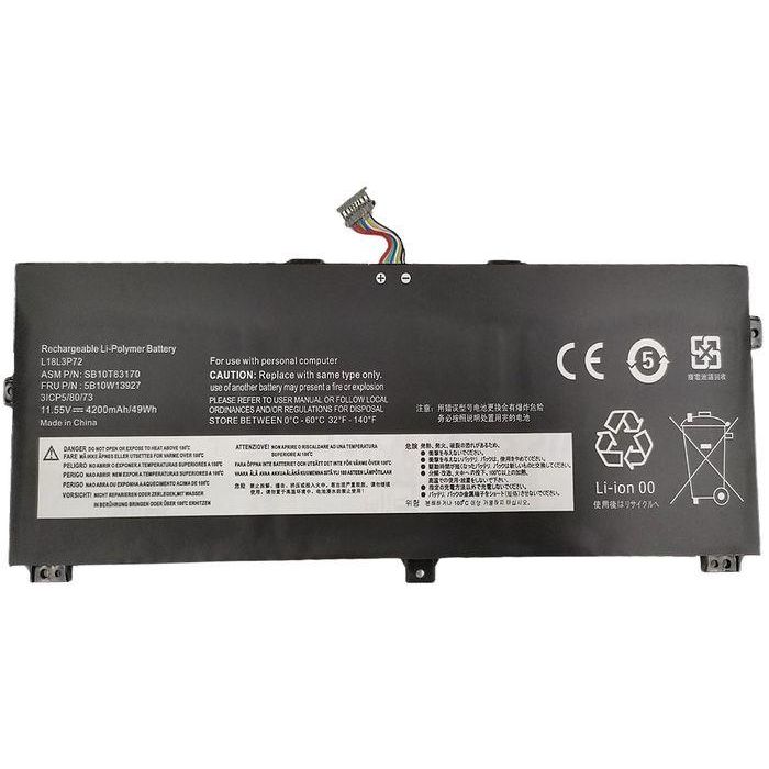 CoreParts Laptop Battery for Lenovo 48.51Wh Li-Polymer 11.55V 4200mAh for Lenovo ThinkPad X390 Yoga, ThinkPad X390 Yoga(20NNA005CD), ThinkPad X390 Yoga(20NNA006CD), ThinkPad X13 Yoga Gen1, TP00107A CoreParts Laptop Battery for Lenovo 48.51Wh Li-Polymer 11.55V 4200mAh for Lenovo ThinkPad X390 Yoga, ThinkPad X390 Yoga(20NNA005CD), ThinkPad X390 Yoga(20NNA006CD), ThinkPad X13 Yoga Gen1, TP00107A