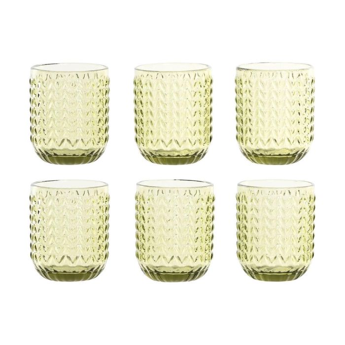 Vaso Basicos DKD Home Decor Verde 7.5 x 9.5 x 7.5 cm Set de 6