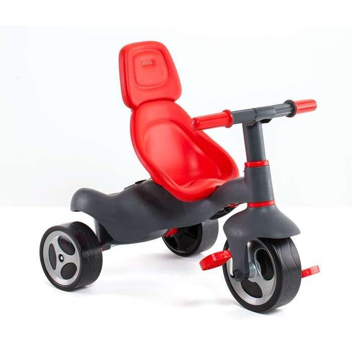 Triciclo urban trike rojo con palo, cinturon, bolsa y rueda goma 98 cm 11