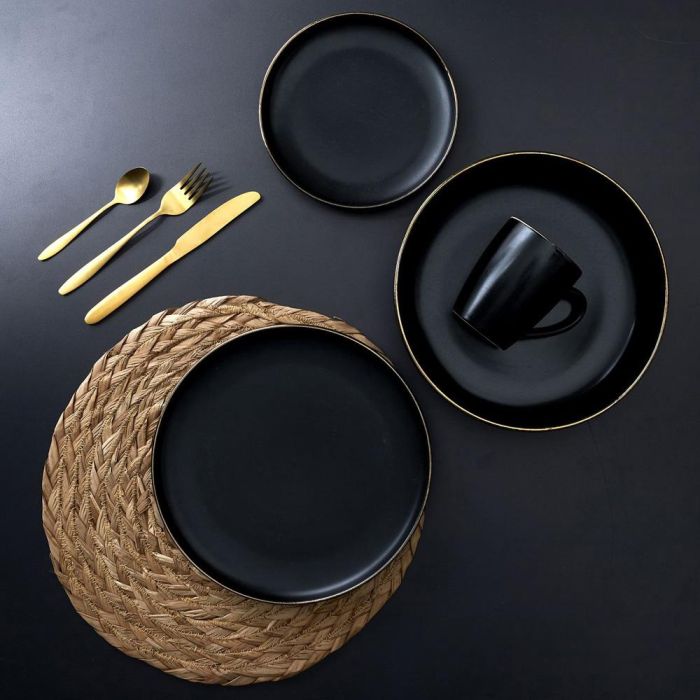 Home Deco Factory Ensaladera Vallee Outlet D.25 cm Negra con Ribete Dorado 4 Home Deco Factory Ensaladera Vallee Outlet D.25 cm Negra con Ribete Dorado 4