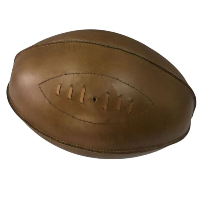 DKD Home Decor Balón Rugby Vintage Decoración Piel 19 x 19 x 29 cm (2 Unidades)