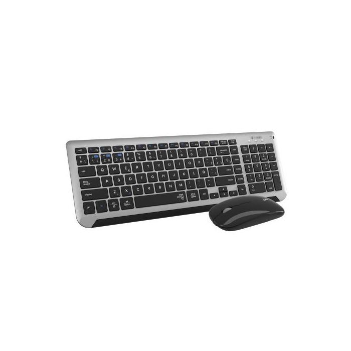 SUBBLIM Teclado con Ratón Bluetooth + 2.4G Combo Dual Prestige Extendido Gris/Negro