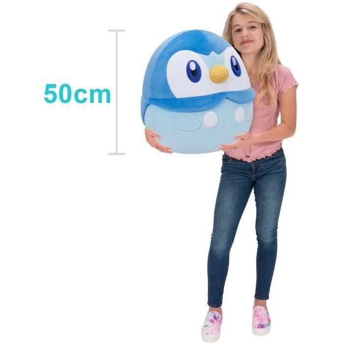 Peluche - BANDAI - Pokémon - Squishmallows 50 cm - Piplup - Peluche grande ultrasuave - JWS00049 4 Peluche - BANDAI - Pokémon - Squishmallows 50 cm - Piplup - Peluche grande ultrasuave - JWS00049 4