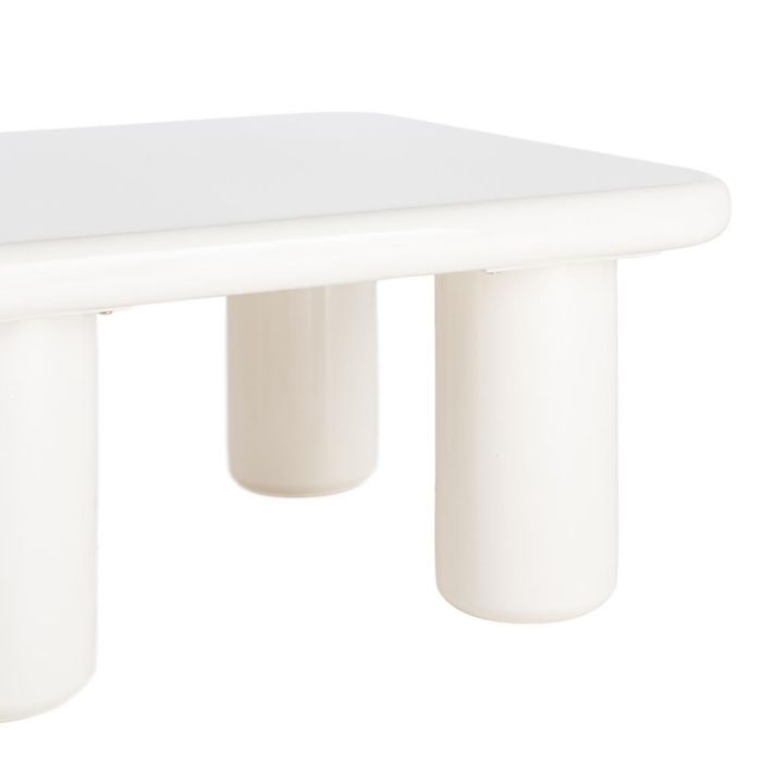 Mesa Centro Lacado Crema Dm Salón 78 X 78 X 41 cm