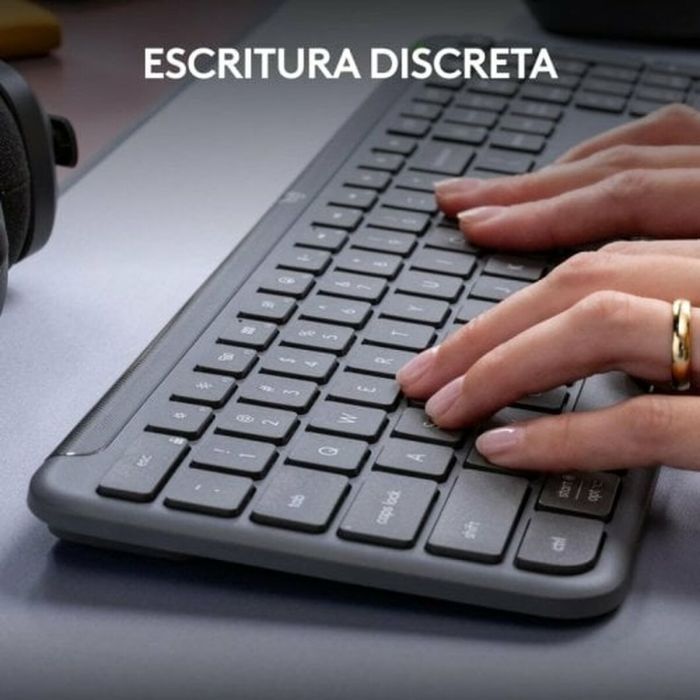 Teclado Logitech Gris Qwerty Español QWERTY 4