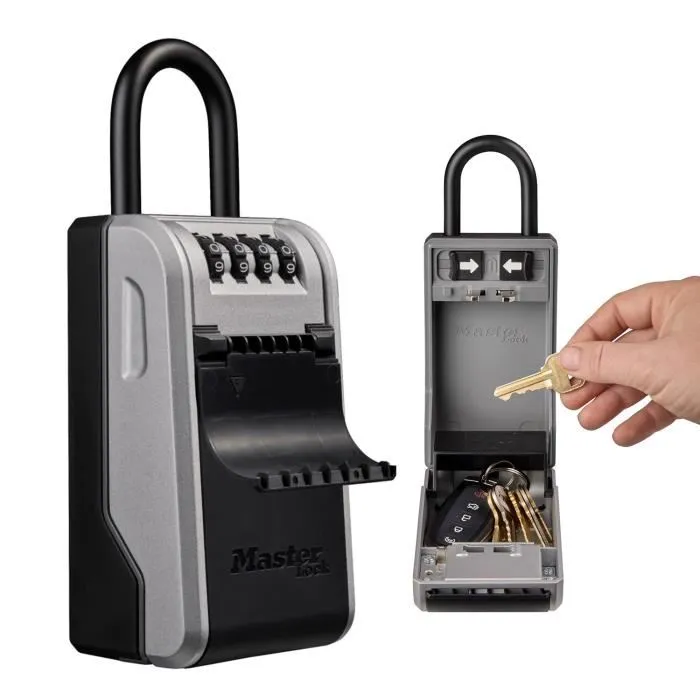 Master Lock Caja de Llaves Exterior con Mango Flexible, Gran Capacidad, Alta Seguridad - 19,6 x 7,6 x 5,6 cm 1