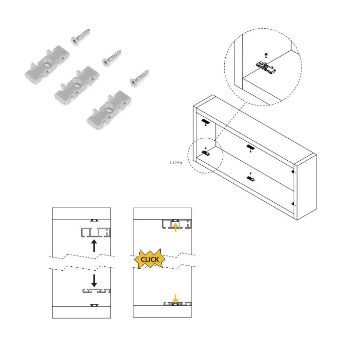 Emuca Kit de herrajes para armario 2 puertas correderas y cierre suave Flow con carriles de superficie 2.35m, tableros no incluidos, Anodizado mate 8 Emuca Kit de herrajes para armario 2 puertas correderas y cierre suave Flow con carriles de superficie 2.35m, tableros no incluidos, Anodizado mate 8
