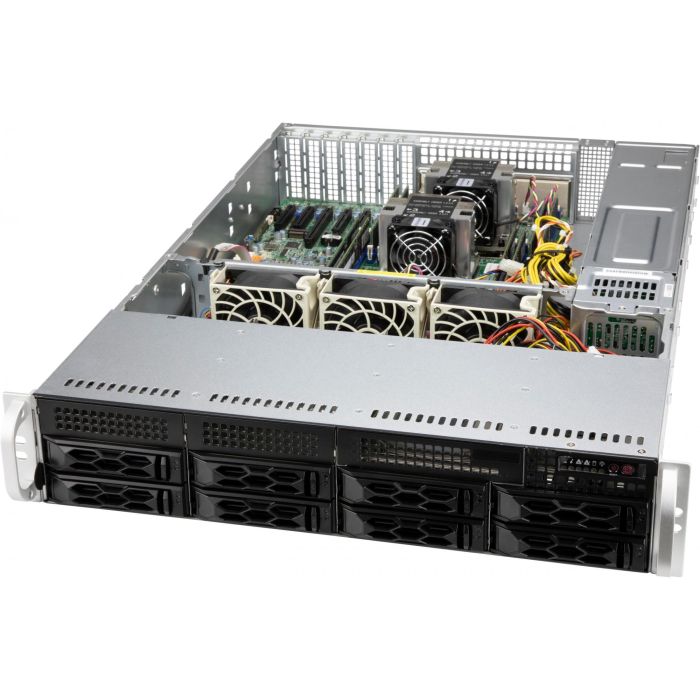 Supermicro CSE-LA25TQC-R609LP OEM Chasis Rack Servidor 2U, 8 Bahías 3.5" Hot-Swap, Negro, ATX/EATX, Fuente 600W