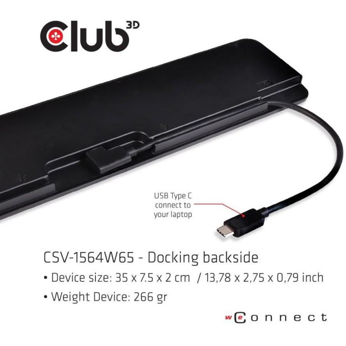 Club3D CSV-1564W65 Docking Station USB-C 3.2 Gen 1 Hub 7 Puertos, DisplayPort, HDMI 4K, LAN, Audio, 65W/100W PD 5 Club3D CSV-1564W65 Docking Station USB-C 3.2 Gen 1 Hub 7 Puertos, DisplayPort, HDMI 4K, LAN, Audio, 65W/100W PD 5