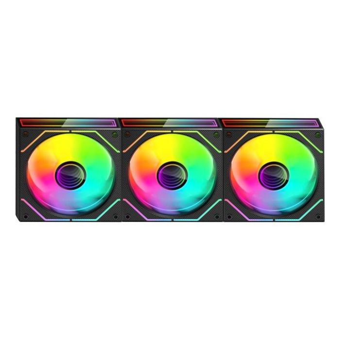 Mars Gaming MF-3DPROKIT Pack 3 Ventiladores 12cm ARGB Infinity Mirror 3D con HUB y Mando a Distancia 3