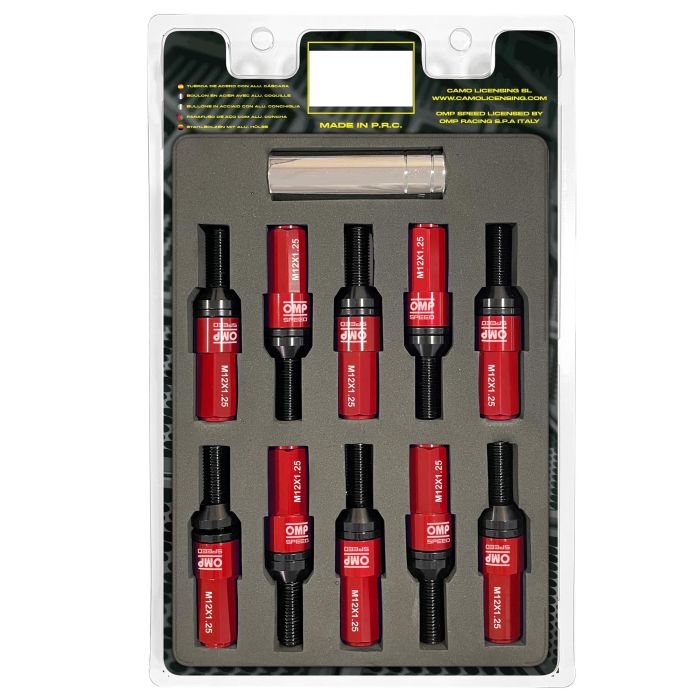 Omp Speed Juego De 20 Tornillos Con Protector De Aluminio De Colores M12x1.25 Llave De 17-19 Largo 28 mm Con Protector Rojo OMPS09971206 Omp Speed Juego De 20 Tornillos Con Protector De Aluminio De Colores M12x1.25 Llave De 17-19 Largo 28 mm Con Protector Rojo OMPS09971206