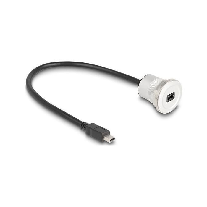 DeLOCK 88186 Cable USB 2.0 Mini-B Macho a Hembra, Aluminio, 30cm, Negro y Plata 0 DeLOCK 88186 Cable USB 2.0 Mini-B Macho a Hembra, Aluminio, 30cm, Negro y Plata 0