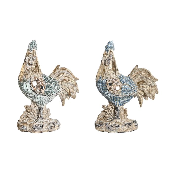 DKD Home Decor Figura Decorativa Cottage con Gallo de Resina Azul Turquesa - 7.5x20x14.3 cm - Pack de 2 Unidades - Surtido Aleatorio 0 DKD Home Decor Figura Decorativa Cottage con Gallo de Resina Azul Turquesa - 7.5x20x14.3 cm - Pack de 2 Unidades - Surtido Aleatorio 0