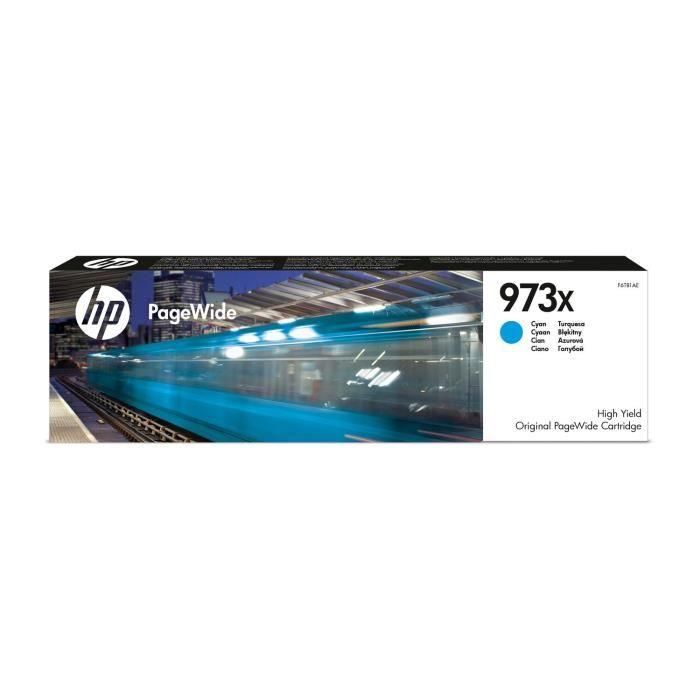 HP 973X Cartucho Original de Tinta PageWide Cian Alto Rendimiento para Documentos Profesionales de Color y Alta Velocidad