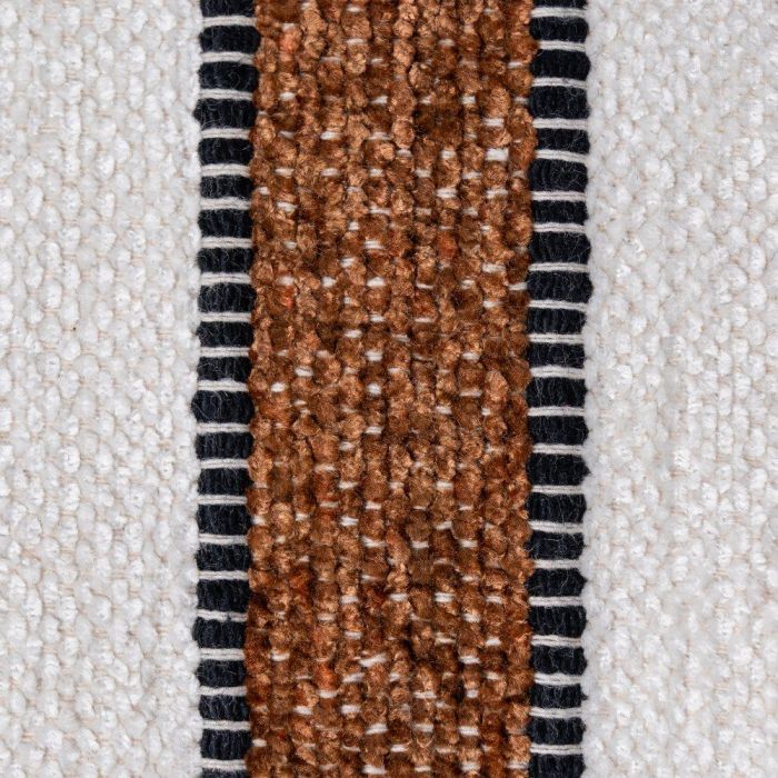 Cojín Blanco-Marrón Algodón/Terciopelo 50 X 50 cm