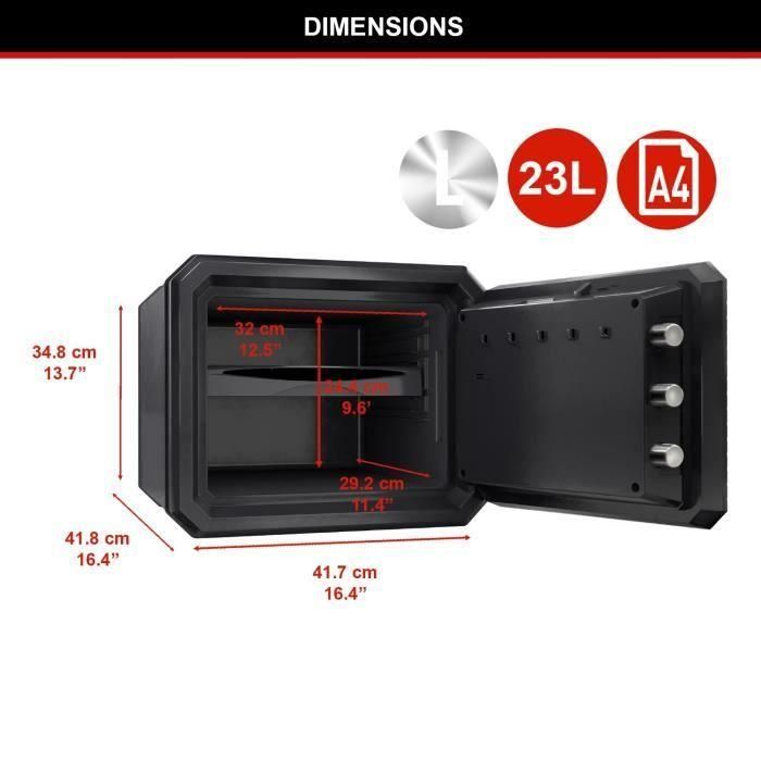 Caja fuerte de seguridad MASTERLOCK FPW082FTCML - Ignífuga y resistente al agua - Combinación electrónica - Formato L 3